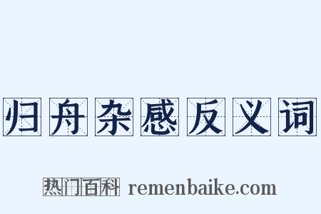 归舟杂感反义词是什么意思的图片